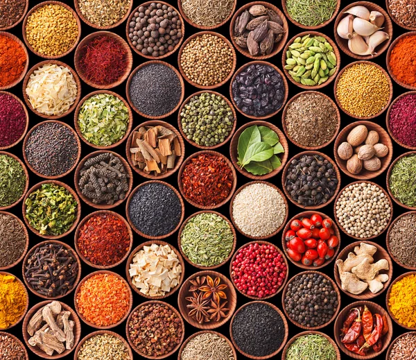 Seamless texture with spices and herbs — Stock Photo, Image