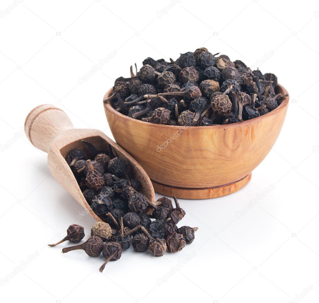 cubeb pepper isolated on white