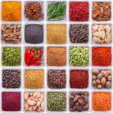 baharatlar ve otlar seramik kase koleksiyonu