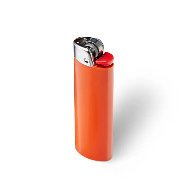Orange Cigarette Lighter Isolated White Background Deep Focus Stock Image