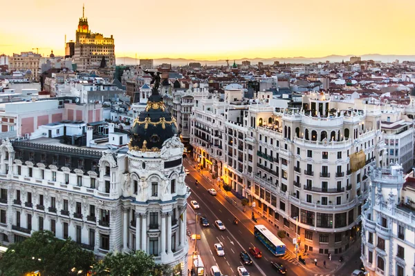 Панорама міста Гран - Віа (Мадрид, Іспанія).. — стокове фото
