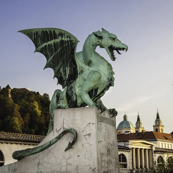 Zmajski a legtöbb (sárkány-híd), ljubljana, Szlovénia, Európa — Stock Fotó