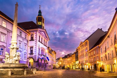 Ljubljana'nın şehir merkezi, Slovenya, Avrupa.