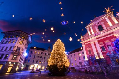 Preseren's square, ljubljana, Slovenya, Avrupa.