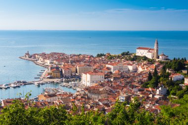 pitoresk eski kasaba piran - Slovenya.
