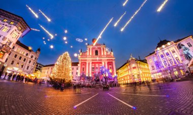 Preseren's square, ljubljana, Slovenya, Avrupa.