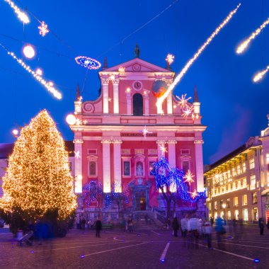 Preseren's square, ljubljana, Slovenya, Avrupa.