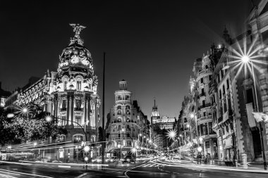 Gran Via in Madrid, Spain, Europe. clipart