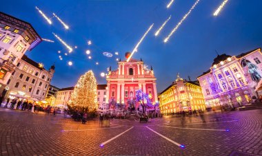 Preseren's square, ljubljana, Slovenya, Avrupa.