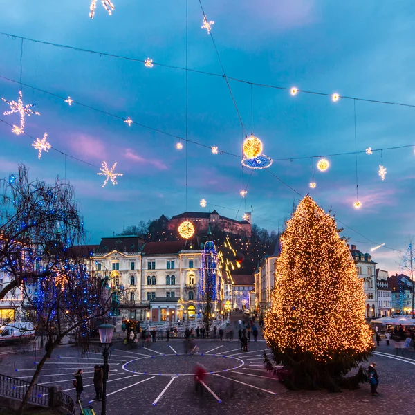 Preseren 's square, Ljubljana, Slovenia, Europe . — стоковое фото