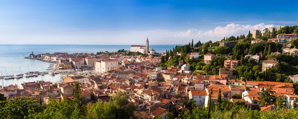 Pittoresca città vecchia Pirano - Slovenia . — Foto Stock