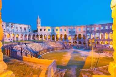 The Roman Amphitheater of Pula, Croatia. clipart