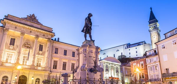 Πλατεία Tartini στην Ευρώπη piran, Σλοβενία, — Φωτογραφία Αρχείου