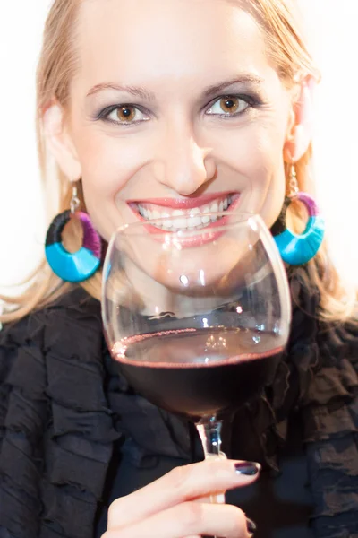 Toasting with a glass of red wine. — Stock Photo, Image