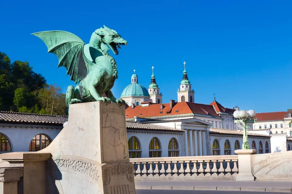 Dragon bridge, Ljubljana, Slovenia, Europe. Stock Image