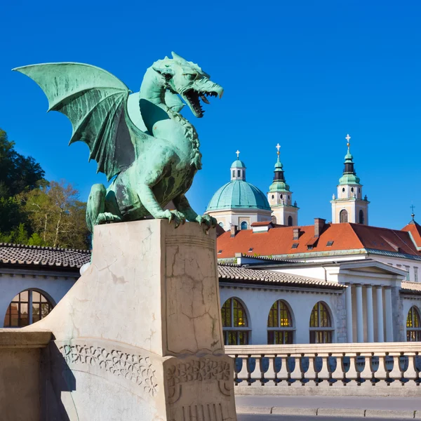 Dragon bridge, Ljubljana, Slovenia, Europe. Royalty Free Stock Images