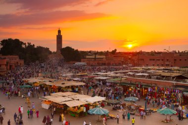 Jamaa el Fna, Marrakesh, Morocco. clipart