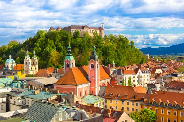 Panorama Evropa Lublaň, Slovinsko,. — Stock fotografie