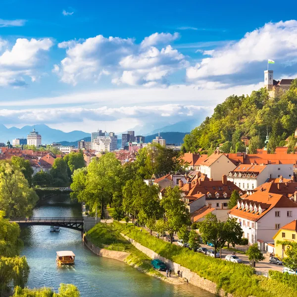 Panorama Lublana, Słowenia, Europa. — Zdjęcie stockowe