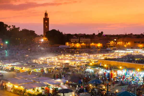 Jamaa el Fna, Marraquexe, Marrocos. — Fotografia de Stock