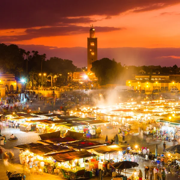 Jamaa el Fna, Marrakesh, Marokkó. — Stock Fotó
