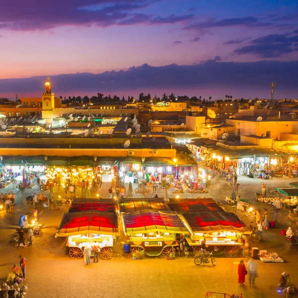 Jamaa el Fna, Marrakech, Marruecos. — Foto de Stock