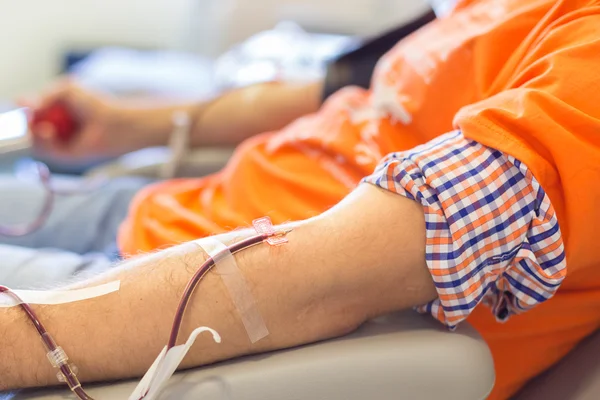 Donante de sangre en donación . — Foto de Stock