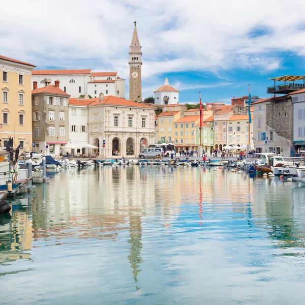 Malerische Altstadt Piran, Slowenien. — Stockfoto