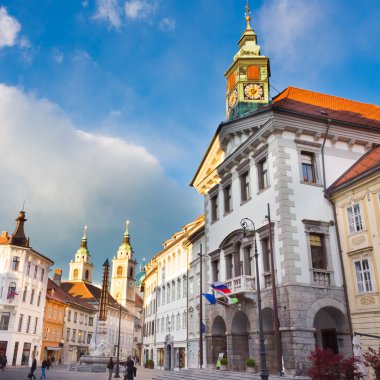 City hall, ljubljana, Slovenya, Avrupa.
