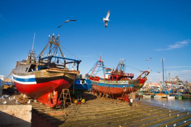Essaouira - magador bağlantı noktası, marrakech, Fas.