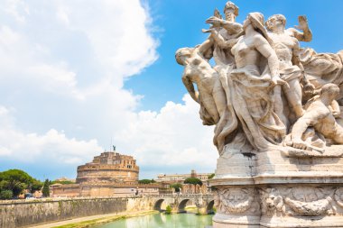 Sant angelo Kalesi ve köprü, Roma, İtalya.