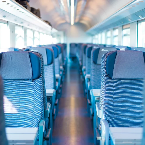 Blue train interior — Stock Photo, Image