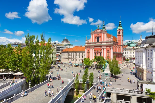 Preseren Meydanı, ljubljana, Slovenya'nın başkenti. — Stok fotoğraf