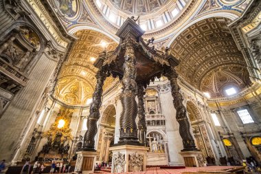 Interior of St. Peters Basilica, Vatican, Rome, Italy. clipart