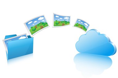 Upload documents to cloud clipart