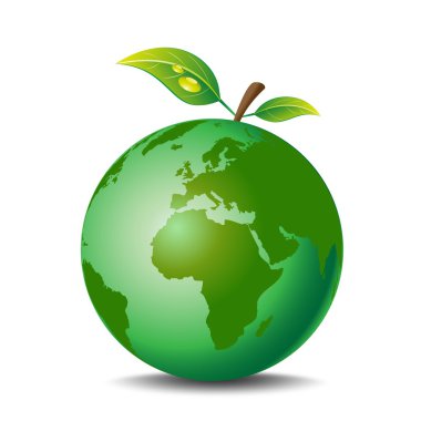 vektör apple dünya. Ekoloji kavramı.