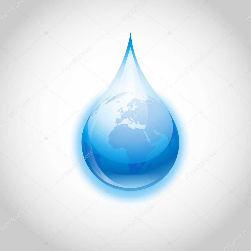 Vector earth water drop