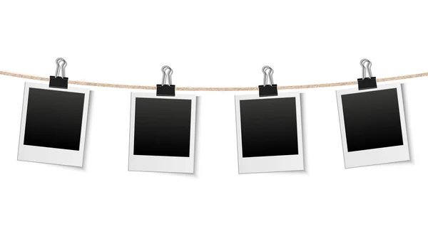 boş resim çerçeveleri bir clothesline üzerinde vektör