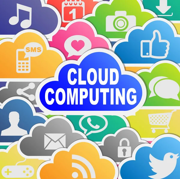 Colorful cloud computing background — Stock Vector