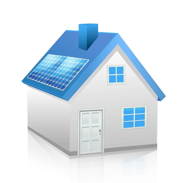 Vector house with solar panels — Stock Illustration Vector house with solar panels Stock Vector