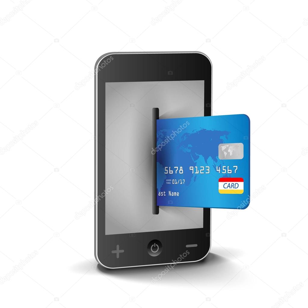 Internet shopping with smart phone and credit card