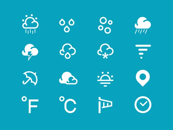 Počasí a prognózy ikony — Stock fotografie