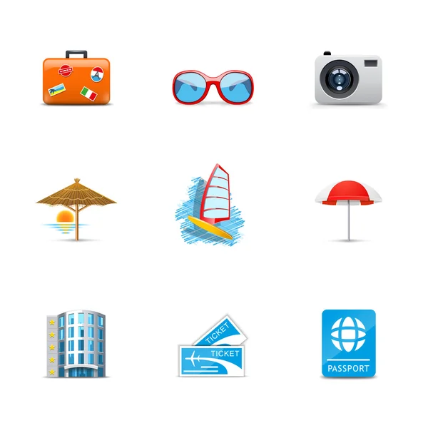 Vacation icons — Stock Vector