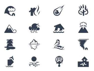 Natural disaster icons clipart