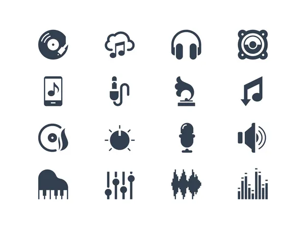 Iconos de música — Vector de stock