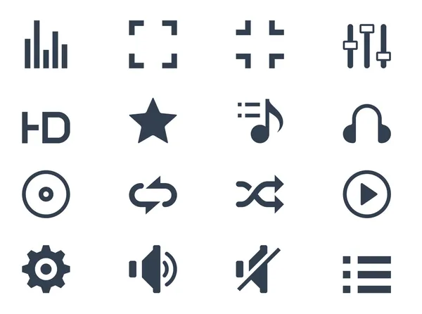 Ícones de media player —  Vetores de Stock