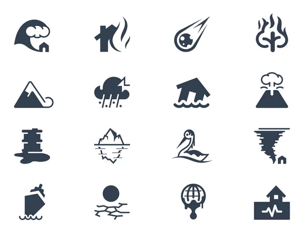 Natural disaster icons — Stock Vector