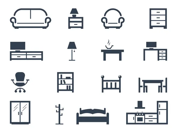 Iconos de muebles Vector de stock