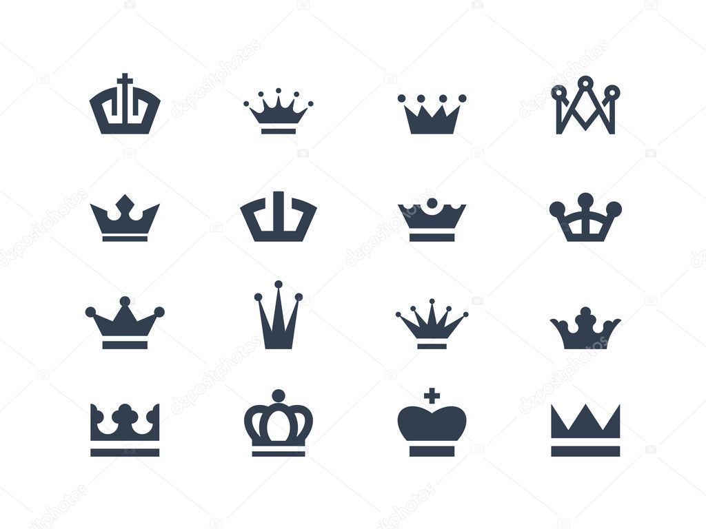 Crown icons on white background