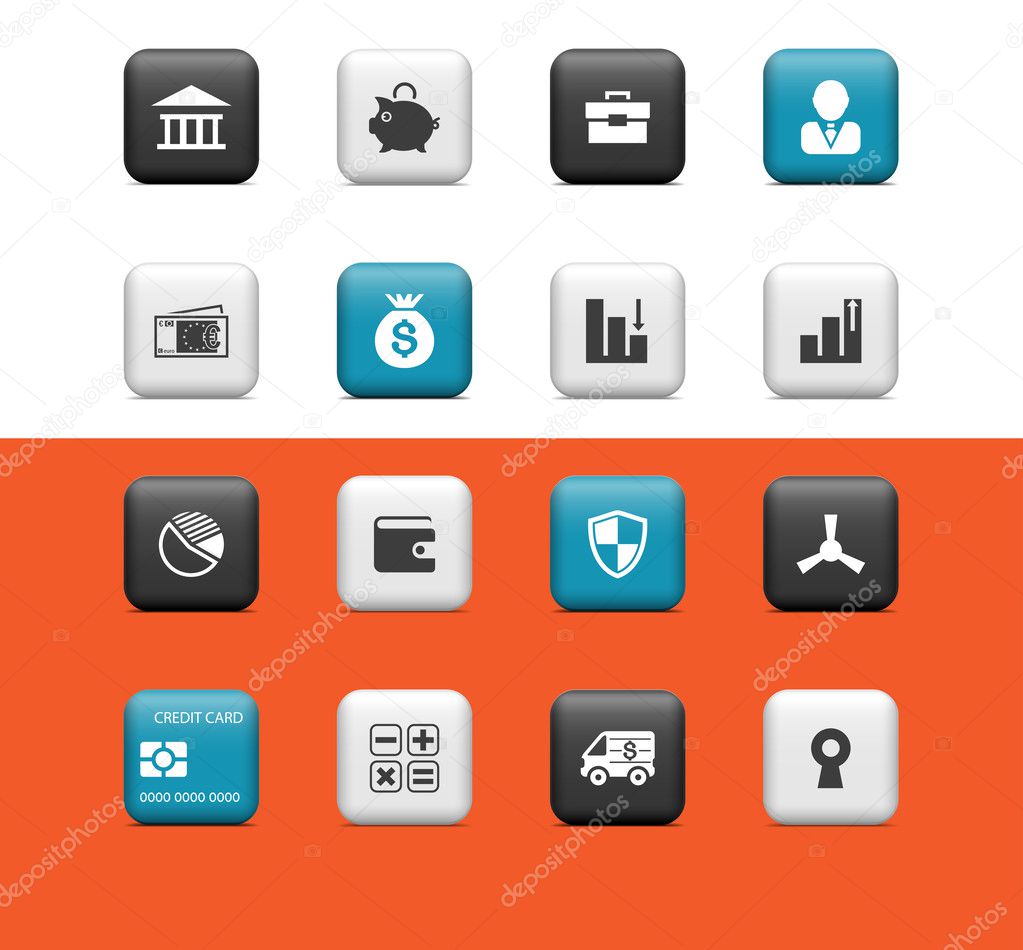 Banking icons. Buttons